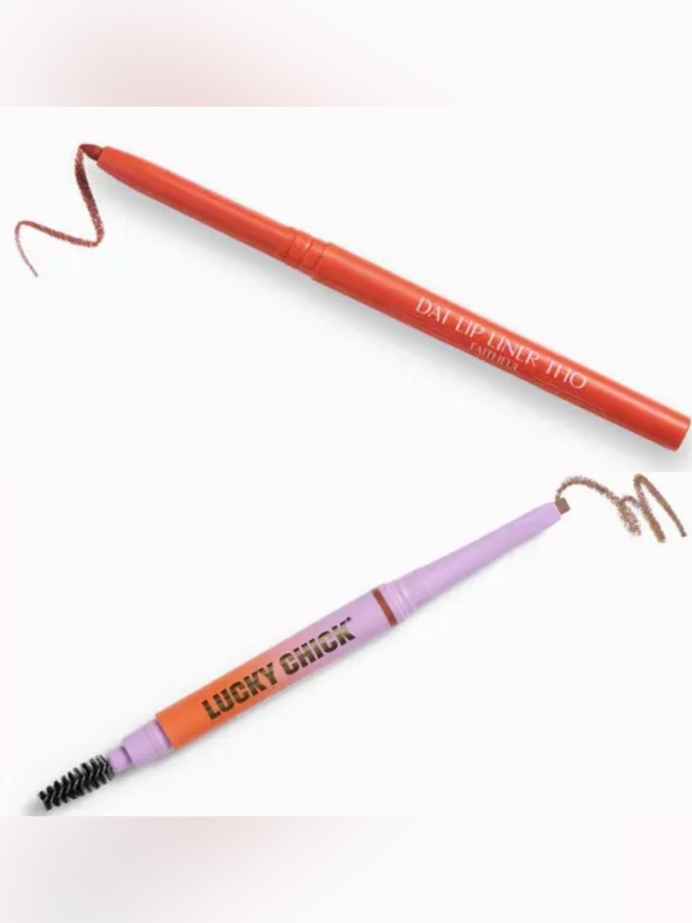 Lucky Chick Eyebrow Pencil Mocha Brown and Pinky B Lip Liner Faithful